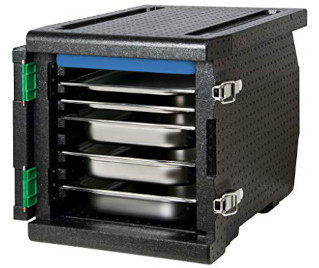 Frontloader container with cold eutectic plate (or cold accumulator) positioned at the top