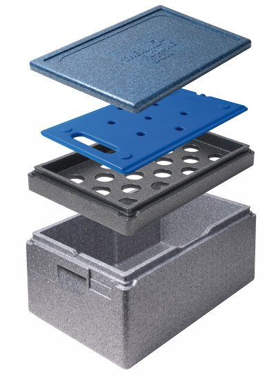 Cooling lid for cold eutectic plate in thermobox in Gastro GN format
